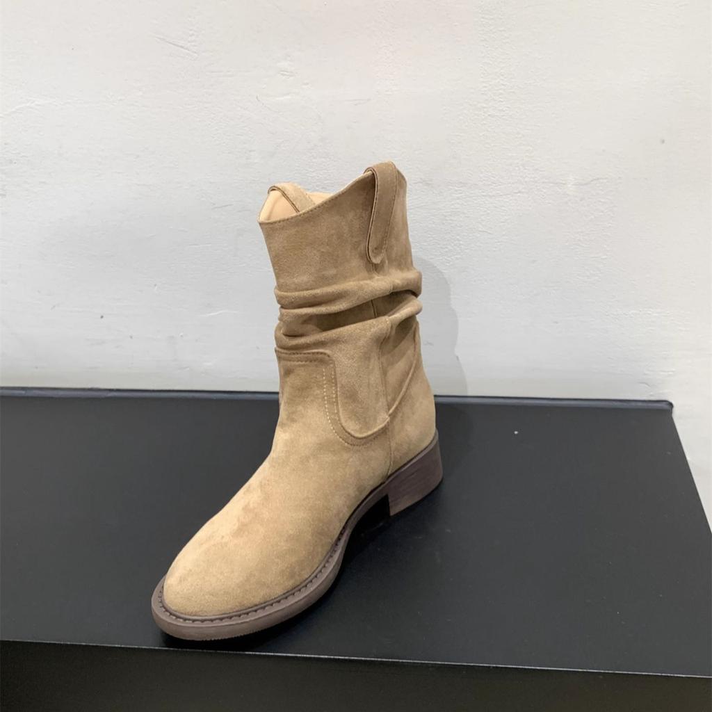 Short Martin Boots Sleeve Women's Boots Fashion Versatile Round Trousers Boots Women's Autumn and Winter 2025 New Versatile Thick Heel