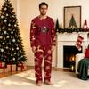 Family Matching Christmas Print Long Sleeve Pajama Set with Pants Loungewear for Adults and Kids