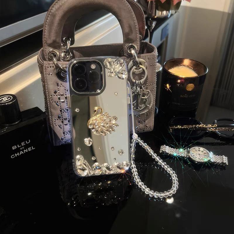 Diamond Swan for Apple Phone Case 16promax New for IPhone 17 for Chain 13 Handheld Rope 14