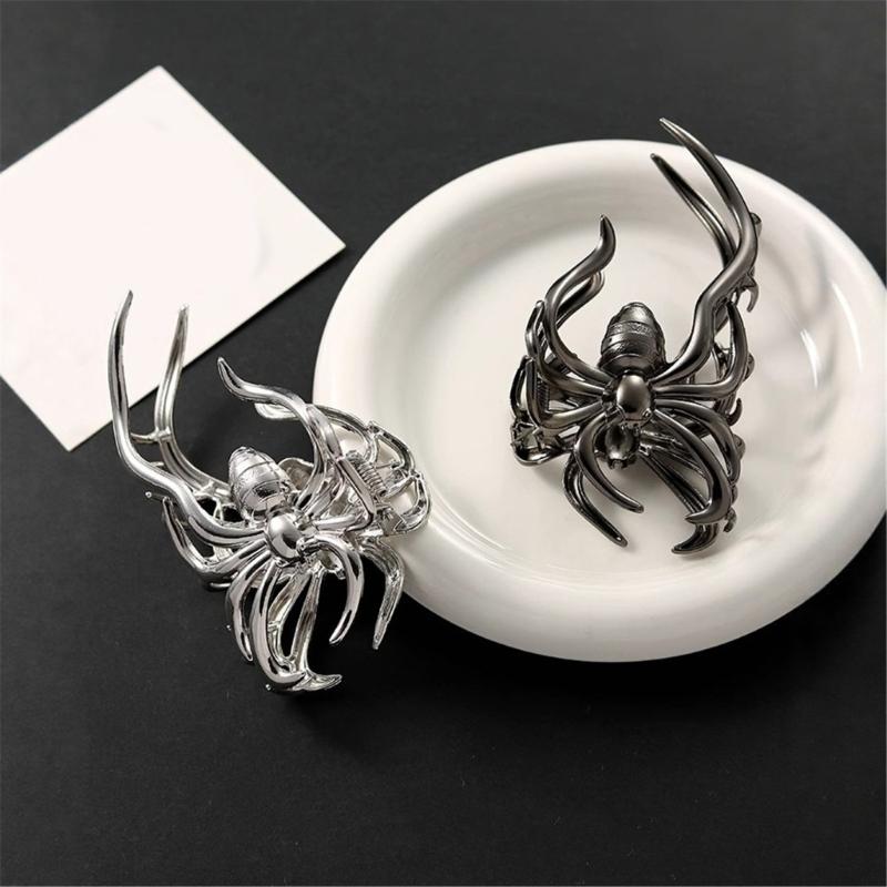 3D Spiders Hair Claw Clip Strong Grip Multiuse Hair Clamp For Women Daily Activity and Halloween Party Punk Headpiece