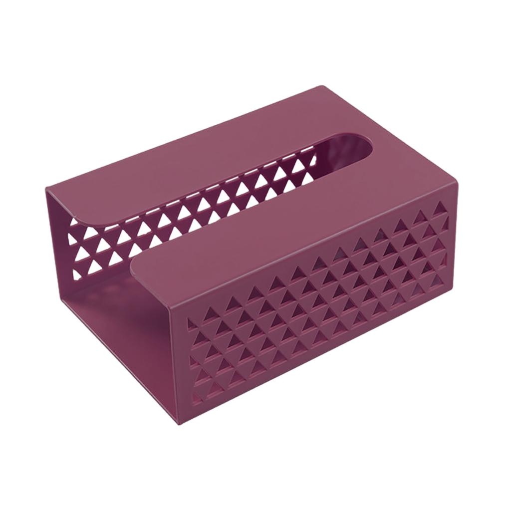 Tissue Box Cover Adhesive Wall Mounted Hollow Plastic Napkin Case Holder for Living Room Kitchen