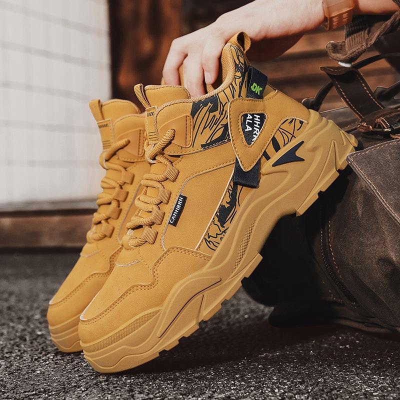 

High-top men s shoes autumn and winter 2025 casual trend outdoor sports wear-resistant leather surface Martin tooling boots men 44