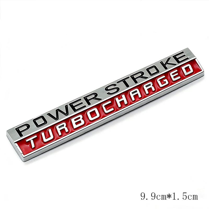 3D Metal POWER STROKE Car Fender Side Rear Trunk Emblem Badge Decoration Sticker Accessories
