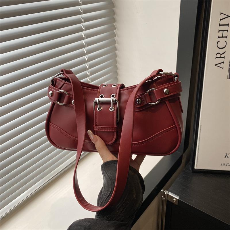 Temperamentgürtel einfarbig neue Mode Textur lässig schlichte Schulter Umhängetasche