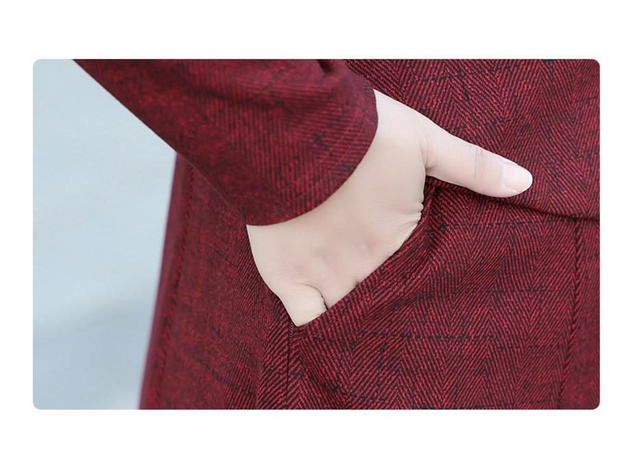 2026 Spring Korean Style Slim Fit Faux Two-Piece Dress - Elegant Round Neck Midi for Women
