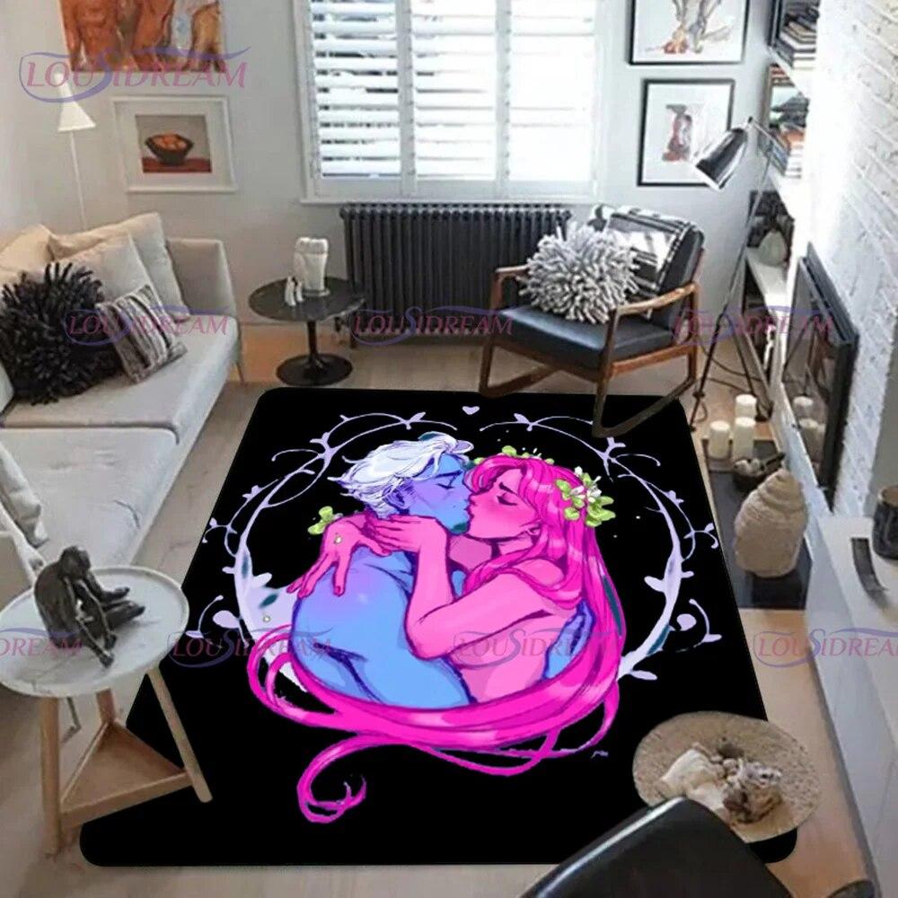 Cartoon Comics Lore Olympus Tištěný koberec Koberec do obývacího pokoje Ložnice Dekorace pohovky Šatna pro dospělé Protiskluzová podložka na podlahu