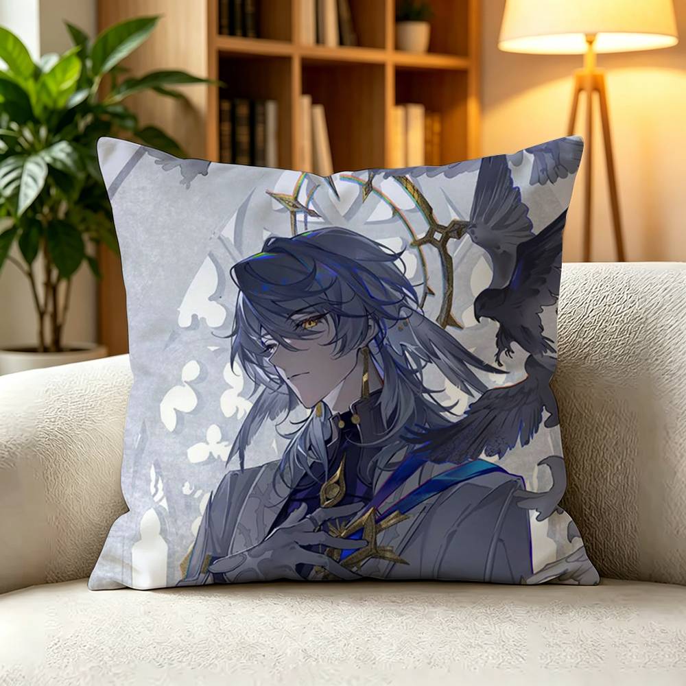 HHonkai Star Rail Sunday Square DoubleSided printed Pillow Case Bedroom Bedside Pillow Sofa Cushion Cover