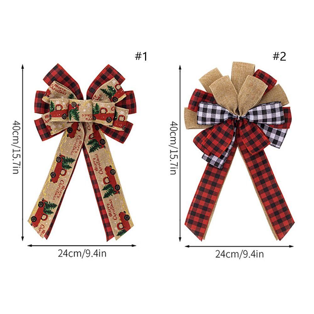 2pcs Elegant Ribbon Bowknot Decorations Rustic Christmas Wreaths Bow  Party Favors