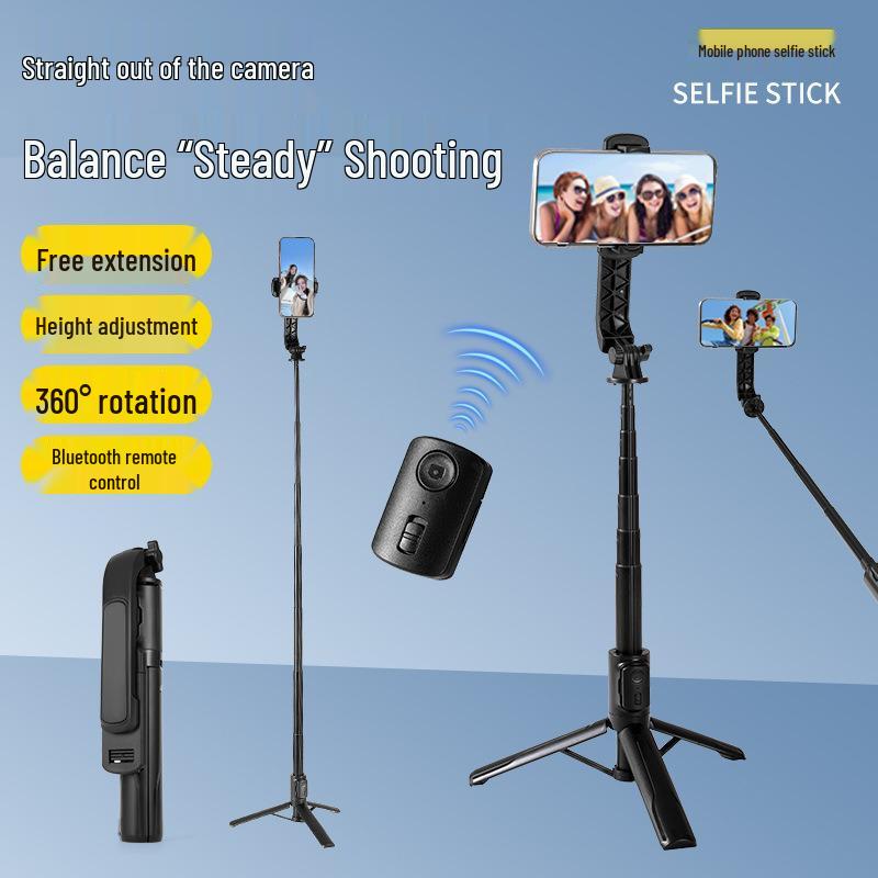 Tragbarer Anti-Wackel Bluetooth Selfie-Stick und Stativ mit Handheld-Gimbal für Smartphones