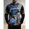 Men's T-Shirts Fashion Fishing Pattern Print Outdoor Sports Long Sleeve T-Shirt Autumn Quick-Dry Streetwear