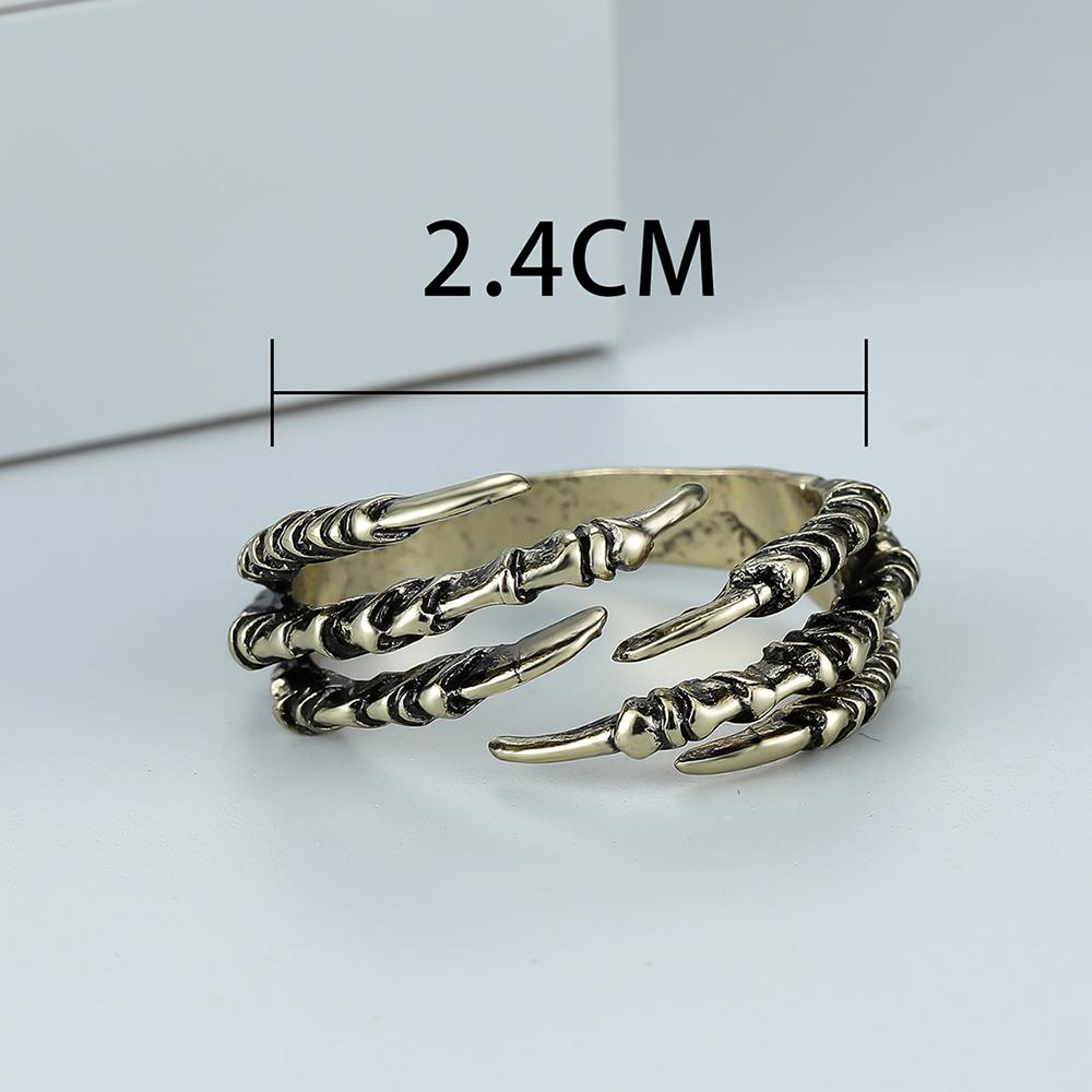 Retro Bronze gefärbter schwarzer Eagle Claw offener Ring Mode Heißer Verkauf Herren Dominant Party Ring