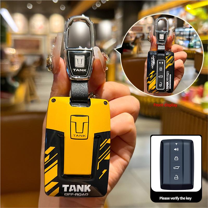 Fob Smart Key Protective Accessories Car ABS & Silicone Key Case Cover Buckle Chain For Great Wall GWM WEY TANK 300 500 Tank300