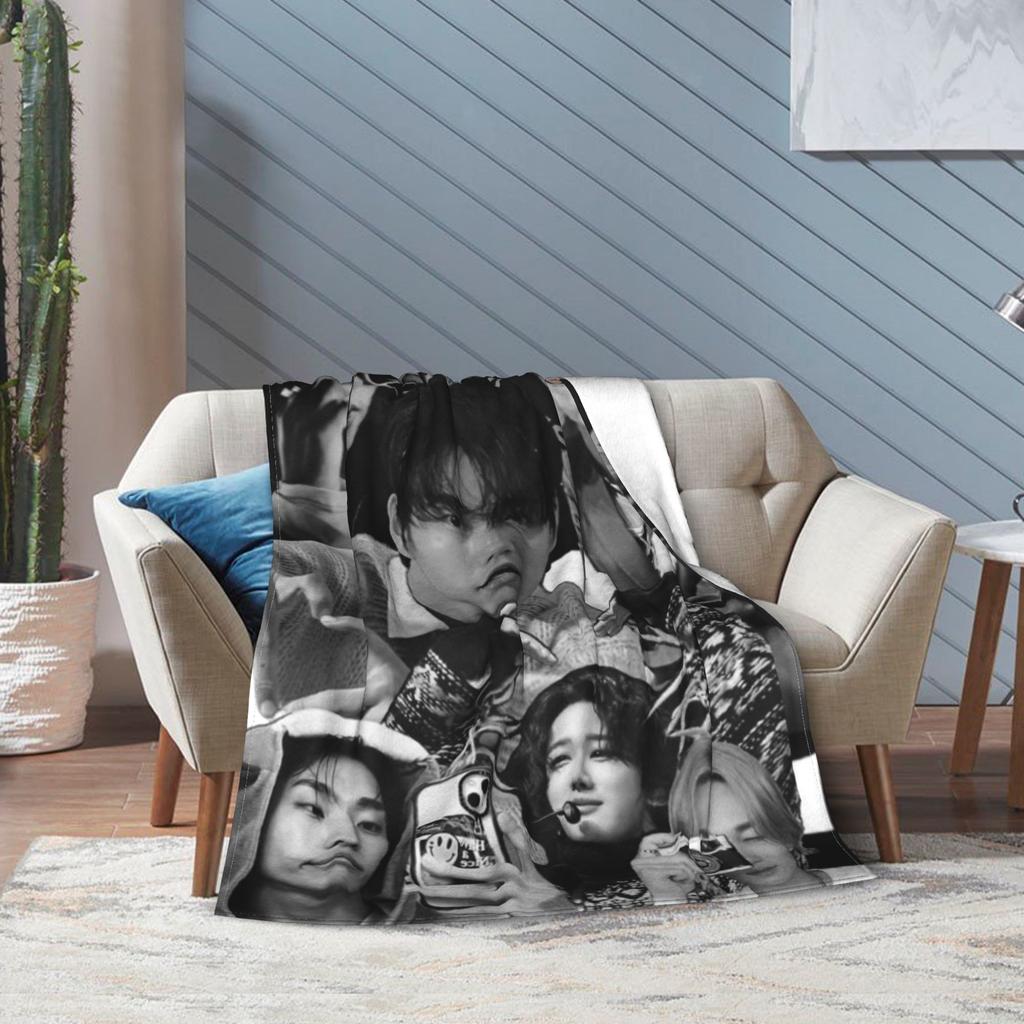 Super Soft DUH! P1Harmony Kpop Music Album Throw Blanket Premium Fleece Flannel Bed Blanket Cozy Warm Blankets All Season Use