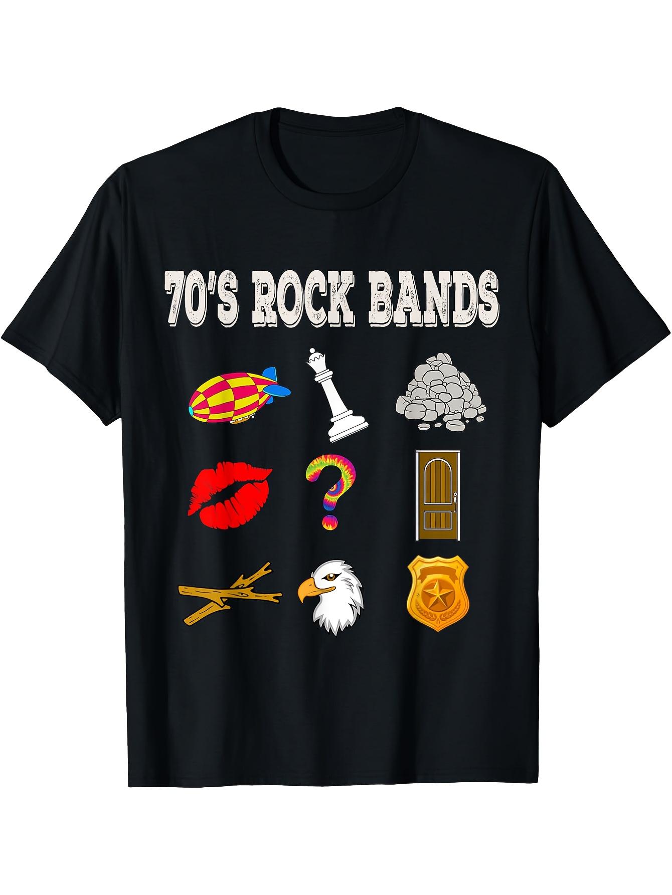 Funny Vintage 70S Rock Band TShirt 100 Cotton ONeck Short Sleeve Summer Casual Mens Tshirt Streetwear S