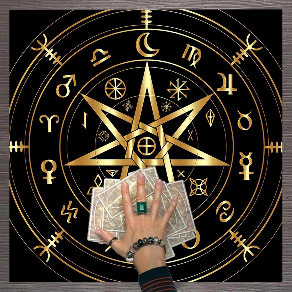 50/60/75cm Tarot Tablecloth Altar Cloth Tarot Card Tablecloth Board Game Astrology Oracles Pad Tarot Cards Table Napkins