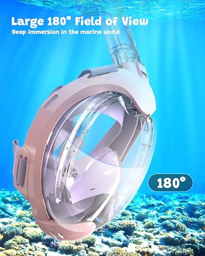 ACURE Kids' Full Face Snorkel Mask - Anti-Fog & Dry Top, Diving Mask/Snorkeling Mask (Ages 3-8, Easy Breathing System)