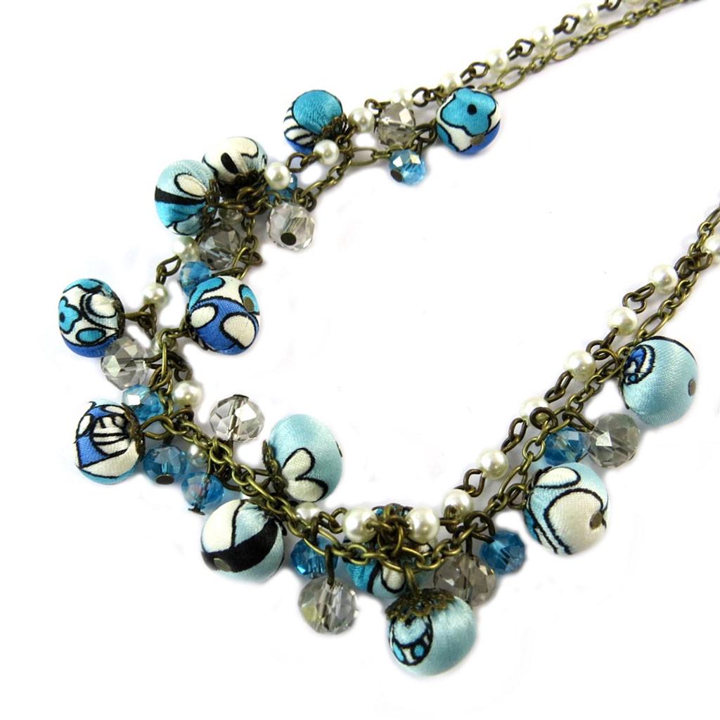 Les Trésors De Lily [P0771] - Handmade Necklace 'Les Antoinettes' Blue Lagoon (handmade)