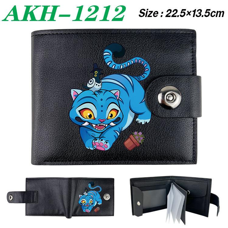 K-Pop Demon Hunters Wallet Black Soft Leather Snap Closure with Zipper Coin Pocket 1pcs
