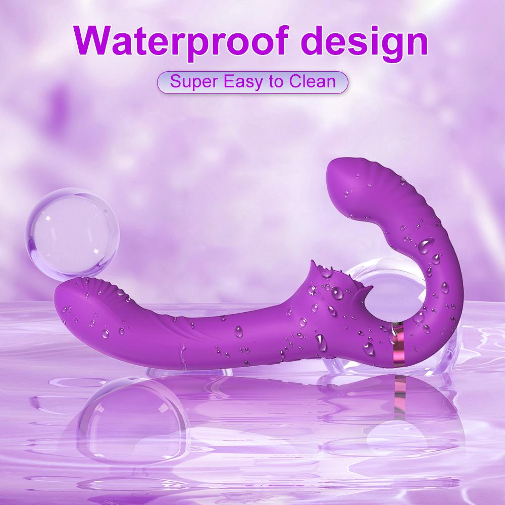 Dual Motor Silicone Massager - 2-in-1 Clitoral & G-Spot Vibrator with Pulsating & Tapping Modes, Rechargeable Adult Toy for Women