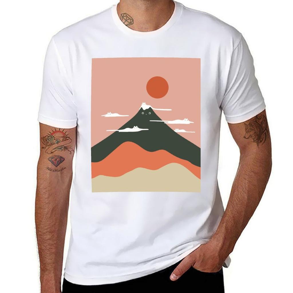 Cat 72A Landscape TShirt Plus Size All Match Tee Shirt