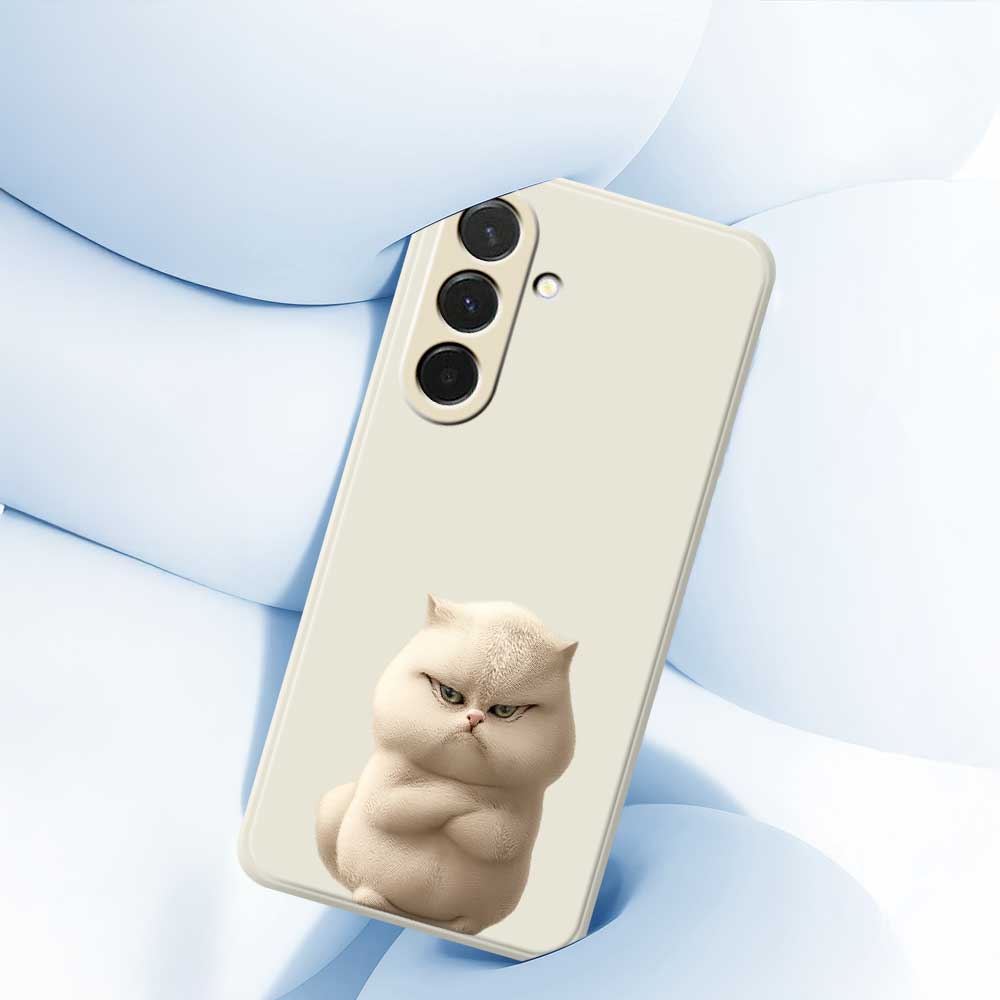 For Samsung Galaxy A36 5G Case Angry Cat Pattern Printing Straight Edge TPU Phone Back Cover