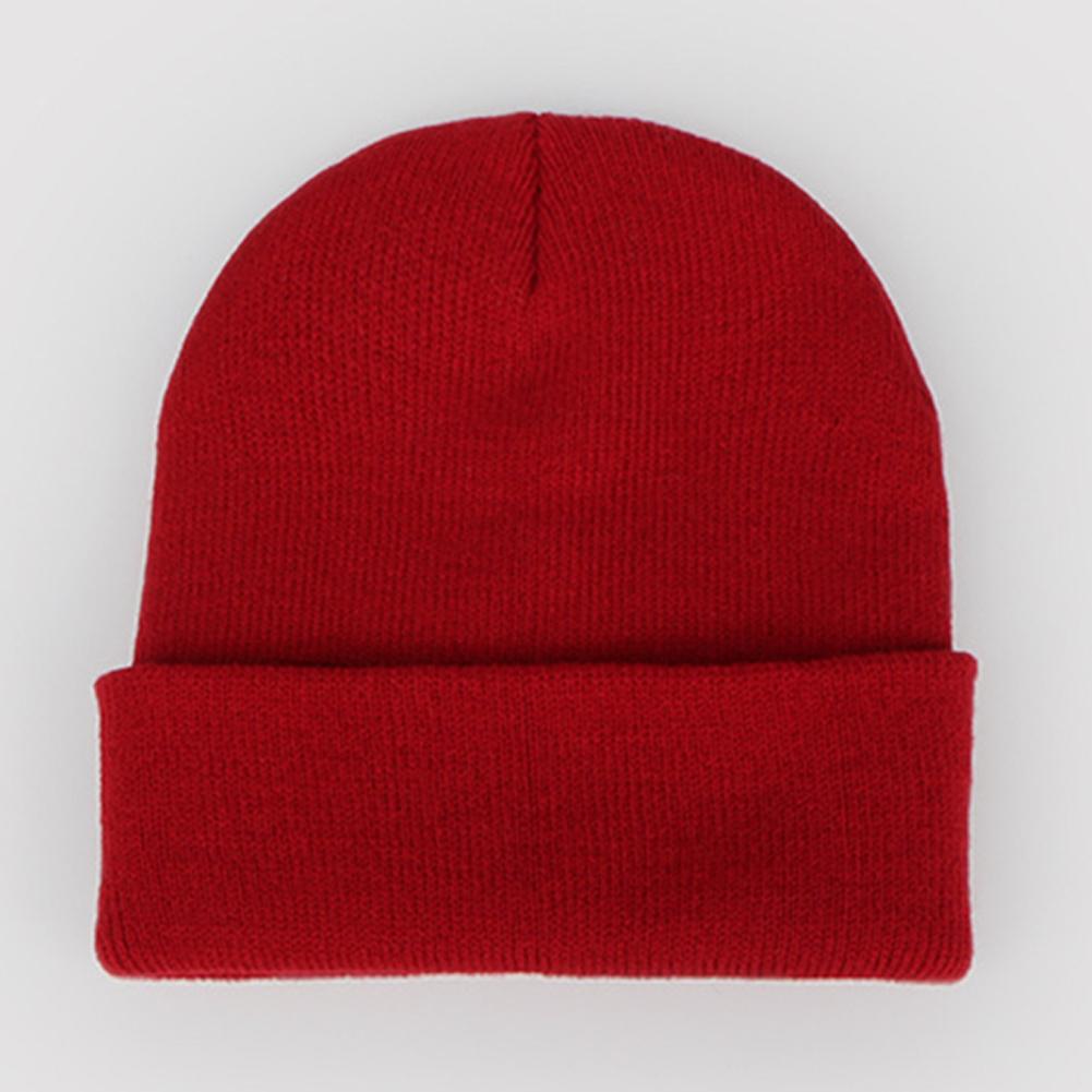 Paar Frauen Männer Mode Winter Warm Einfarbig Mode Wolle Strickmütze Mütze Beanie