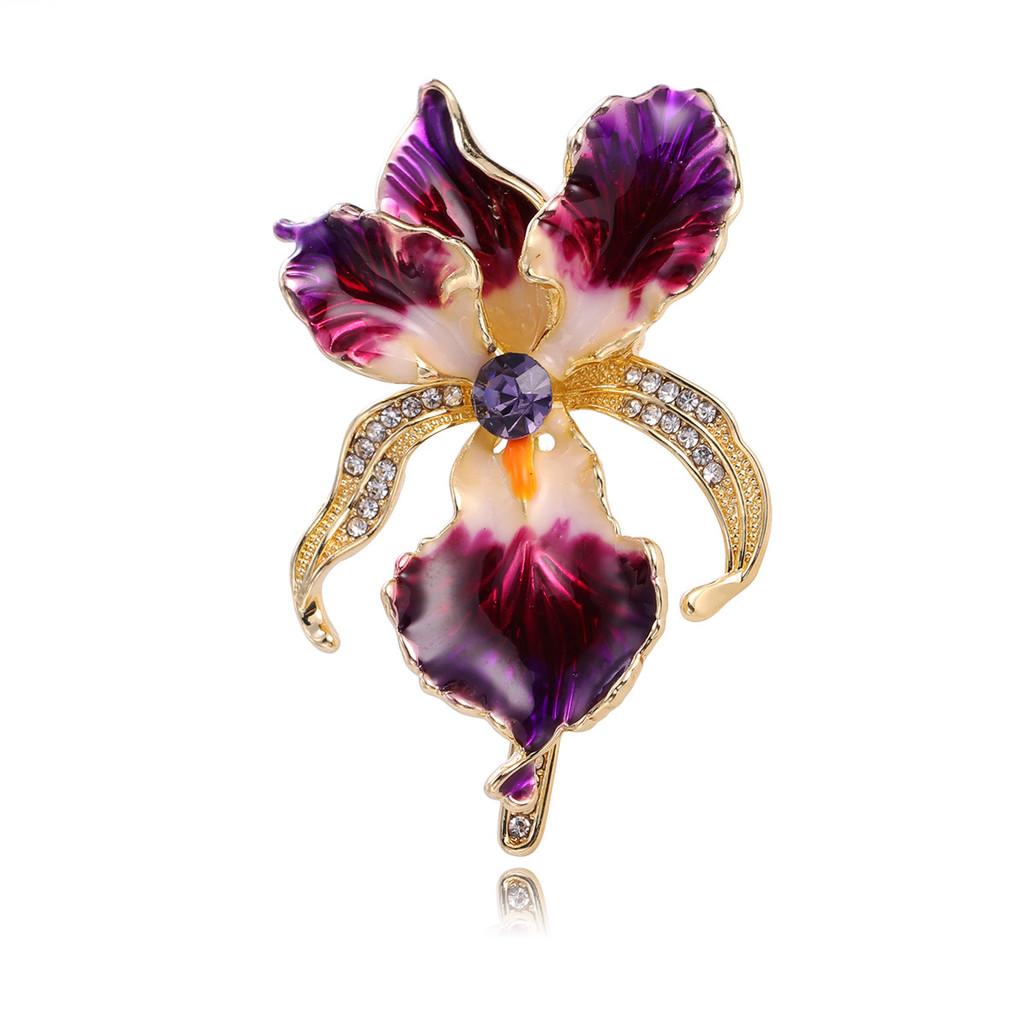 

Elegant Iris Flower Brooch Pin With Alloy Finish For Women And Men