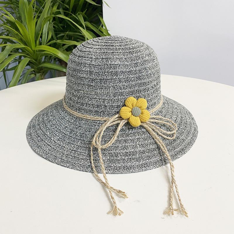 

Lovely Floral Butterfly Knot Fisherman Hat Sunshade Sun Hat For Beach Outings темно-сірий