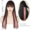 MISSQUEEN Pink and Black Wig Two Layers of Wigs Long Straight Hair Cosplay Wig Two Tone Ombre Color Women Synthetic Hair Wigs Lolita Wig