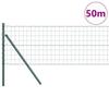 VidaXL Euro Fence with 13 Posts 0.4x50 M Galvanized Steel Green 3350359