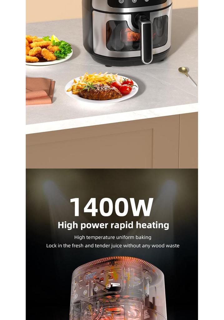 2026 Model Stainless Steel Large Capacity Electric Air Fryer