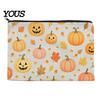 Durable Fabric Organizer Storage Bag, with Halloween Pattern Print, Smooth Zipper Canvas Lightweight Festive Organizer, Portable Stationery Case, for
