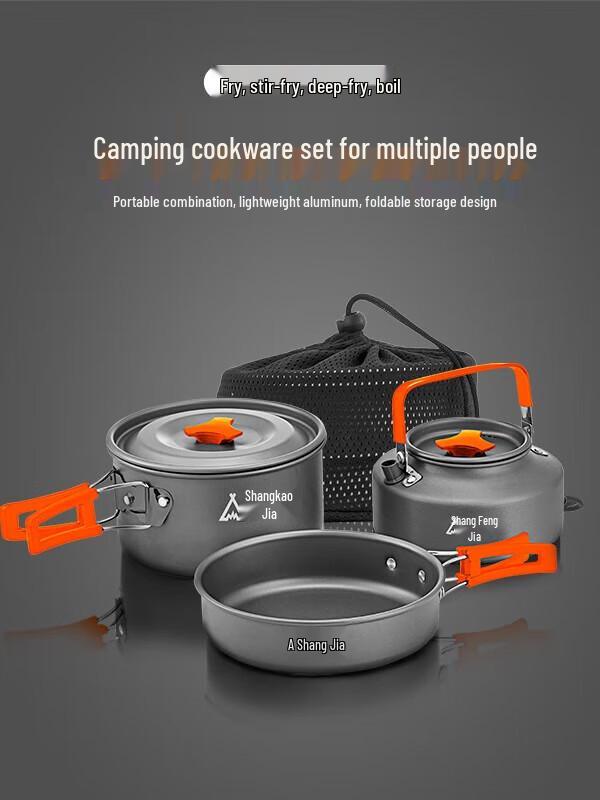 Suncojia Portable Outdoor Cookware Set with Kettle