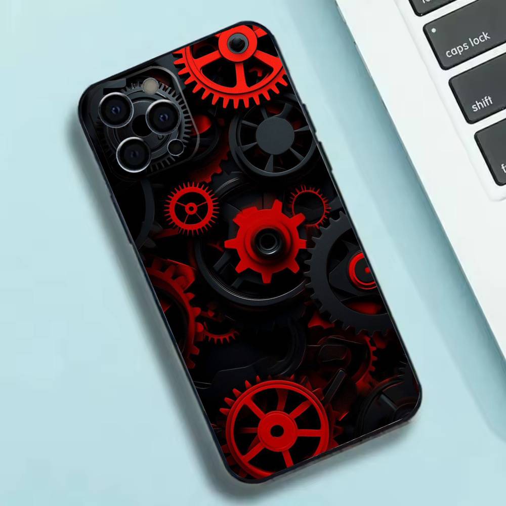 Chromatic Gear pattern Phone Case Silicone Soft For IPhone 17 16 15 14 13 12 11 X XR Plus Pro Max Plus
