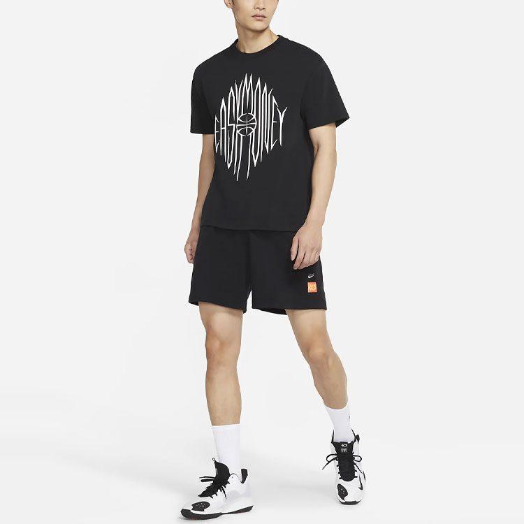 Nike T Shirts Men's Black Crew Neck Moderate Straight Fit DD0778-010