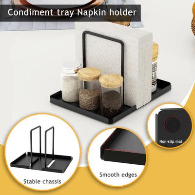 Metall-Serviettenhalter Schwarz Serviettenaufbewahrung Spender Leicht zu reinigen Serviettenständer