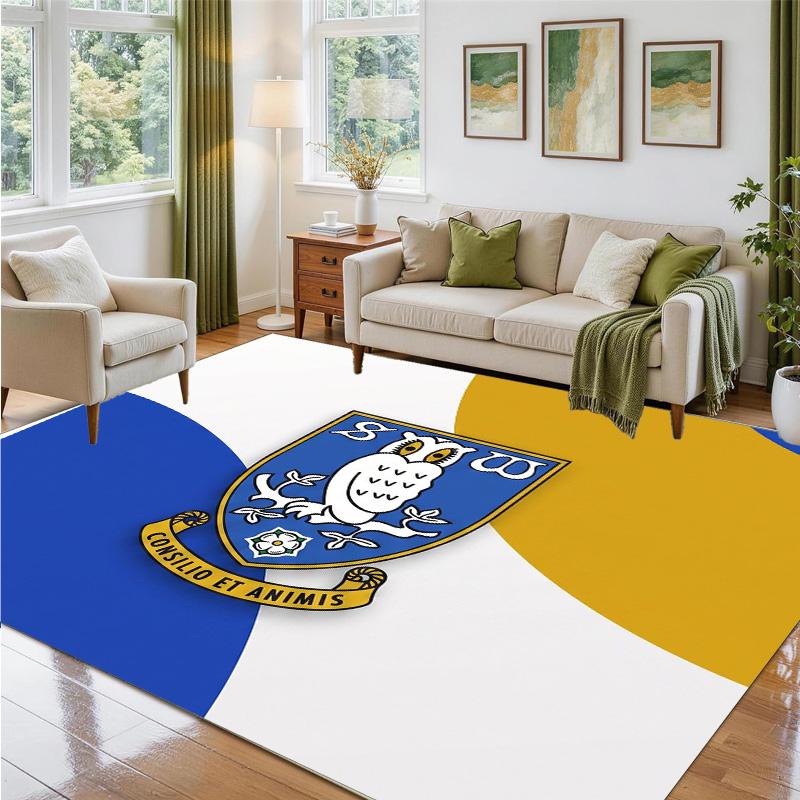 Sheffield Wednesday Football Design Crystal Velvet Rug Soft Decorative Mat for Bedroom Entrance