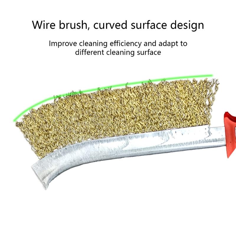 Wire Brush Set,2Pcs Stainless Steel Wire Brushes for Cleaning Metal Rust Dirt with Ergonomic Handle Grip