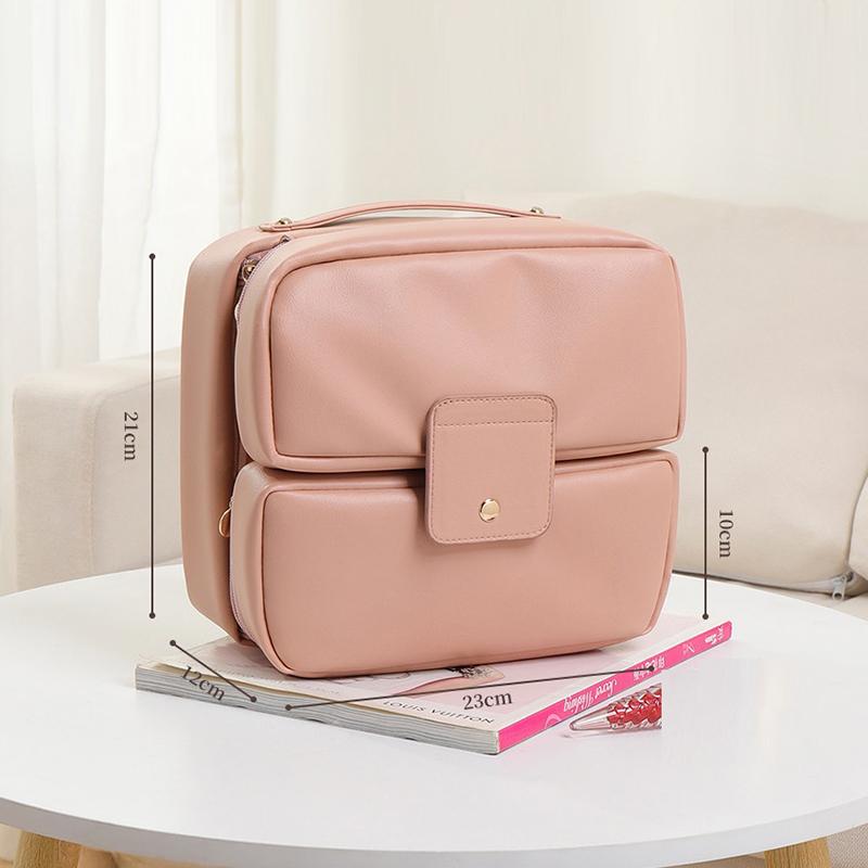 Portable Foldable Makeup Brushes Cosmetic Tools Organizer Cosmetic Bag With Multiple Compartments Travel Toiletry Storage Pouch