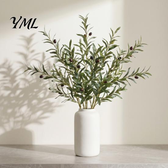 Seasonal Botanical Accents for Shelves Faux Olive Branches Vase, Artificial Tree Branches, DIY Fake Realistic Greenery Plants, Stems, Floral