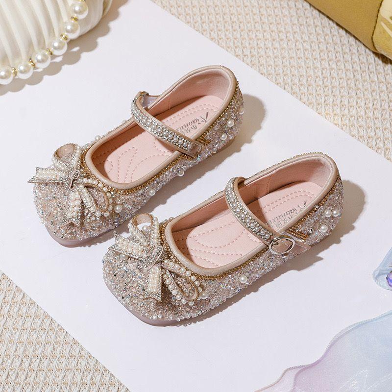 

Girls Princess Shoes Soft Sole Fashion Little Girls Crystal Shoes Autumn New Children s Single Shoes Performance Dress Shoes 30Code：18.6cm розовый
