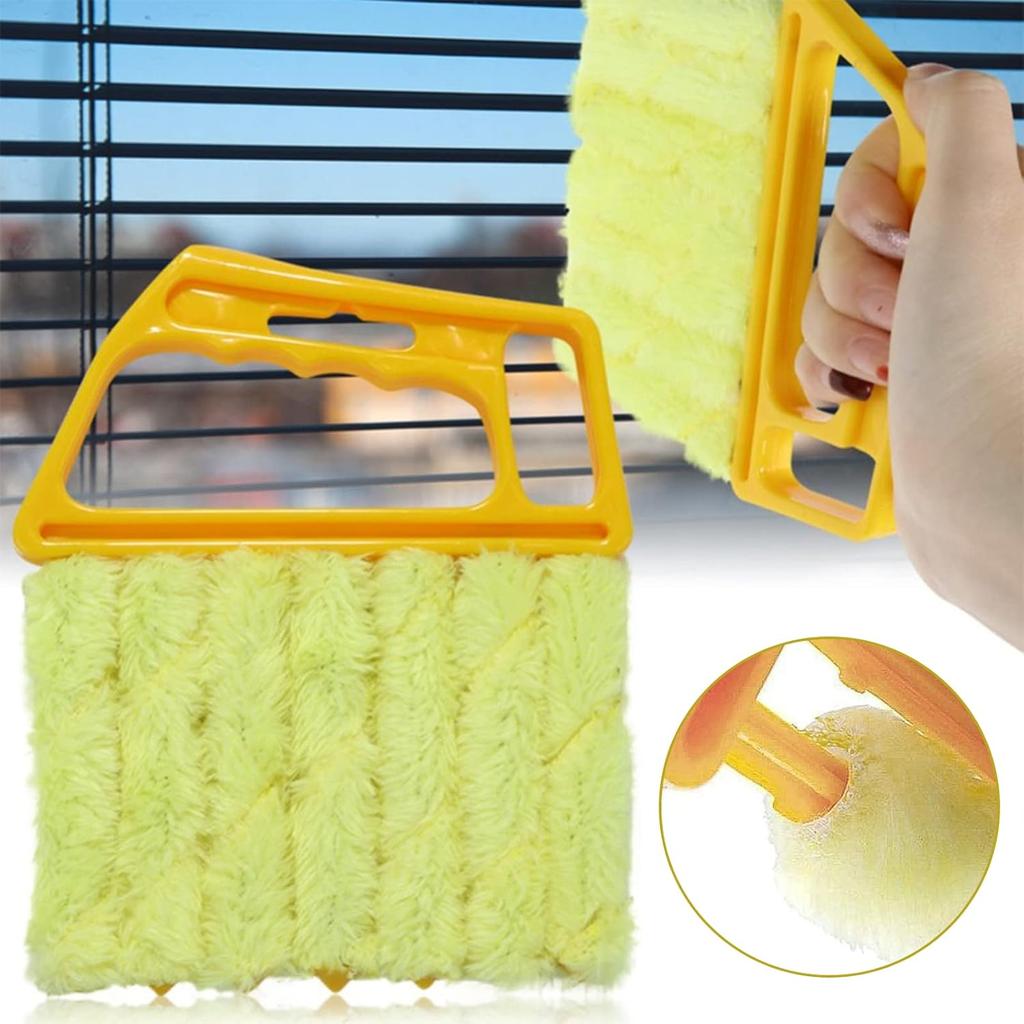 AOCEAN 4 Pcs Blind Cleaner Duster Tool 7-Finger Dusting Cleaner Tool For Window & Air Conditioner Handheld Mini Duster Brush For Wood Blinds Dust