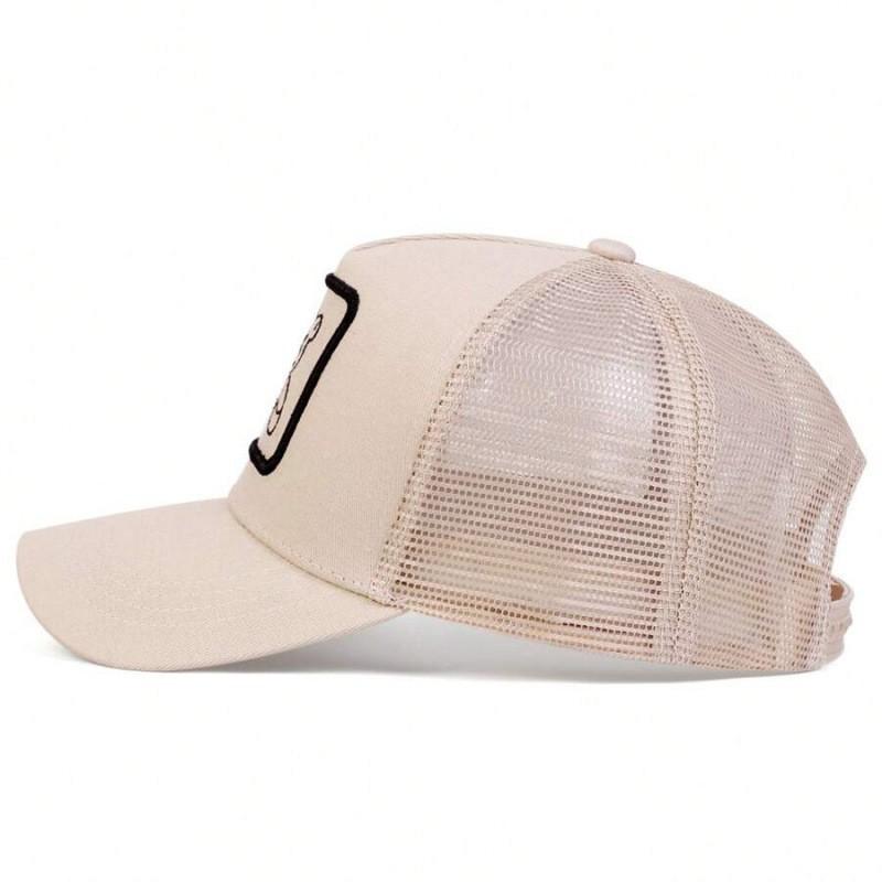 Unisex Embroidered Mesh Baseball Cap With Flat Crown Wide Brim Casual Wear