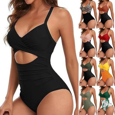 "Women's European & American Slim Sexy Hollow Backless Swimsuit"