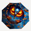 1pc Halloween Jack-o'-Lantern Zipper Umbrella Automatic Opening & Closing, Portable 3-Fold Design with 8-Bone Iron Frame, Outdoor for Festive Gif
