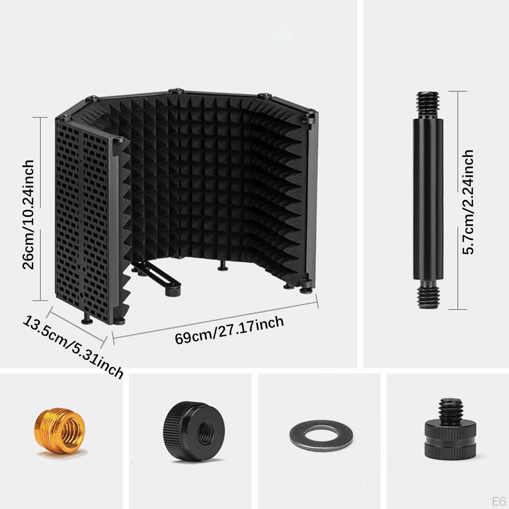 , Reflection Filter, Vocal Recording Panel, Sound Absorbing Foam for Singing, Podcasts