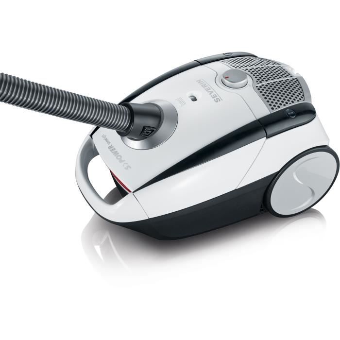 Severin BC7035 Bagged Vacuum Cleaner, Microfiber Bag Capacity with Hygienic Closure : 2 L, Soft Sound Brush + XL Parquet Brush