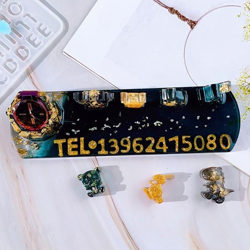 Forma na stojánek na telefon z pryskyřice, Silikonová forma s písmeny a číslicemi, Forma na odlévání šperků DIY, Forma na pryskyřičné náušnice, Formy na vyřezávání nehtového designu