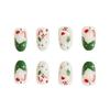 24Pcs Press on Nail Christmas Themed False Nail Snowflake Nail Art Decoration Stick on Nail for Holiday Celebrations