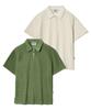 PEACE MAKER Button Up Collar Knit Shirts (Green)